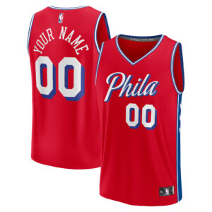 Philadelphia 76ers Fanatics Fast Break Custom Jersey - Red - Statement Edition