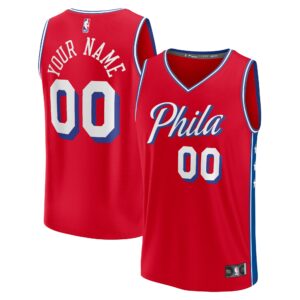 Philadelphia 76ers Fanatics Fast Break Custom Jersey - Red - Statement Edition