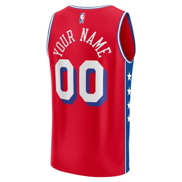 Philadelphia 76ers Fanatics Fast Break Custom Jersey - Red - Statement Edition - Image 4