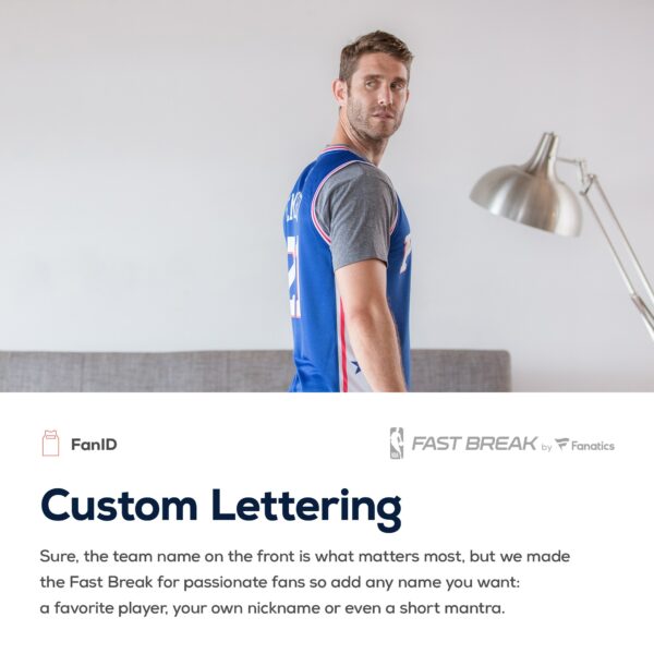 Philadelphia 76ers Fanatics Fast Break Custom Replica Jersey Royal - Icon Edition - Image 8