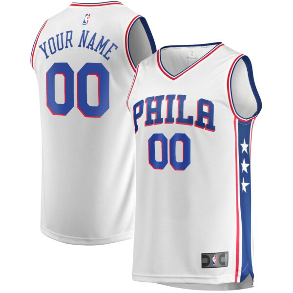 Philadelphia 76ers Fanatics Fast Break Custom Replica Jersey White - Association Edition - Image 2