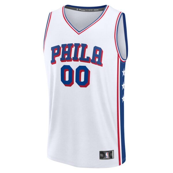 Philadelphia 76ers Fanatics Youth Custom Fast Break Jersey - White - Association Edition - Image 3