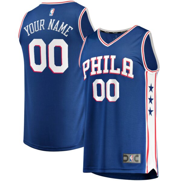 Philadelphia 76ers Fanatics Youth Fast Break Custom Replica Jersey Royal - Icon Edition - Image 2