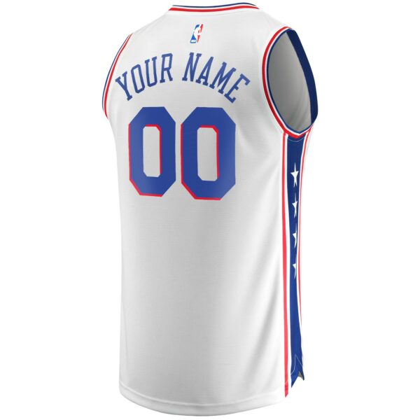 Philadelphia 76ers Fanatics Youth Fast Break Custom Replica Jersey White - Association Edition - Image 4