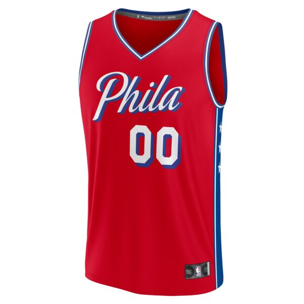 Philadelphia 76ers Fanatics Youth Fast Break Replica Custom Jersey - Statement Edition - Red - Image 3