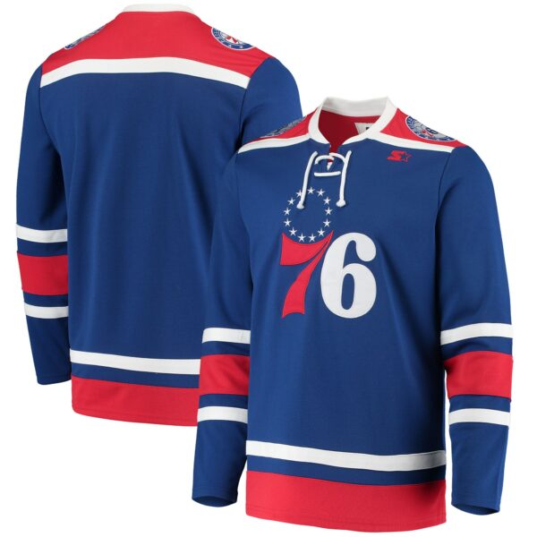 Philadelphia 76ers G-III Sports by Carl Banks Pointman Hockey Fashion Jersey - Royal - Image 2