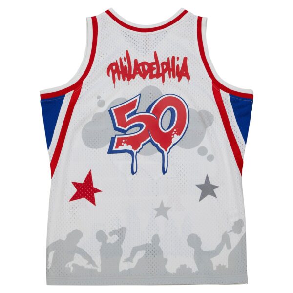 Philadelphia 76ers Mitchell & Ness x Tats Cru Hardwood Classics Fashion Jersey - White - Image 4