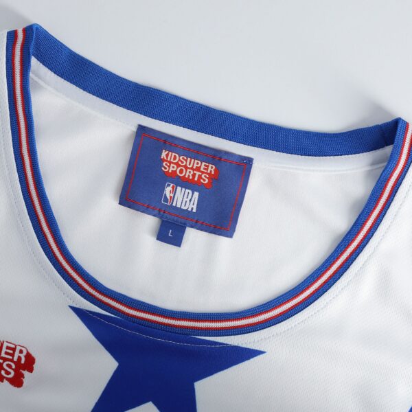 Philadelphia 76ers NBA & KidSuper Studios by Fanatics Unisex Hometown Jersey - White - Image 6