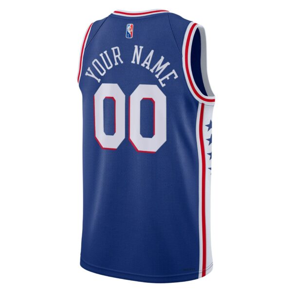 Philadelphia 76ers Nike 2021/22 Diamond Swingman Custom Jersey - Icon Edition - Royal - Image 4