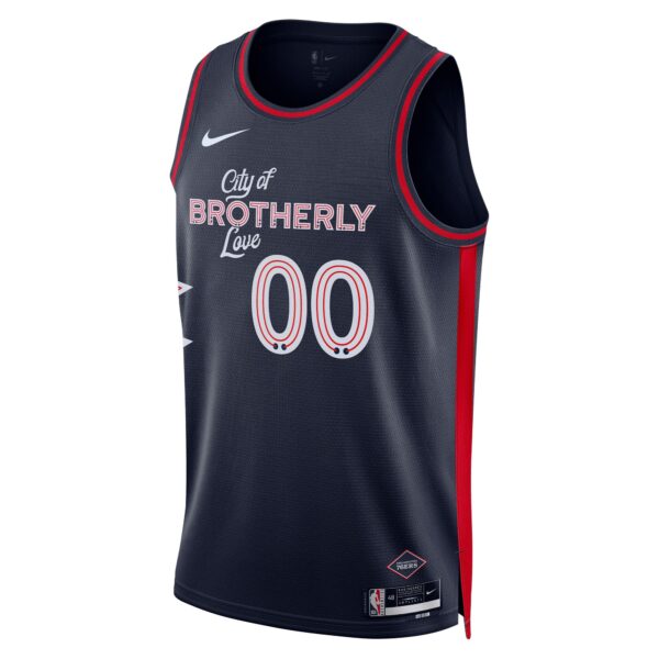 Philadelphia 76ers Nike Unisex 2023/24 Custom Swingman Jersey - Navy - City Edition - Image 3