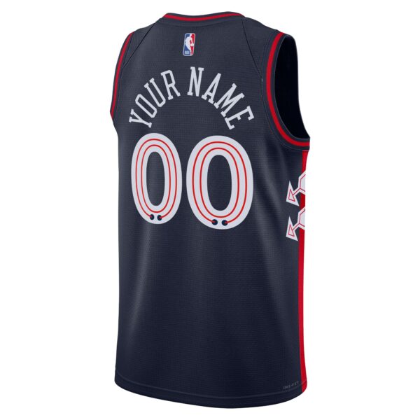 Philadelphia 76ers Nike Unisex 2023/24 Custom Swingman Jersey - Navy - City Edition - Image 4