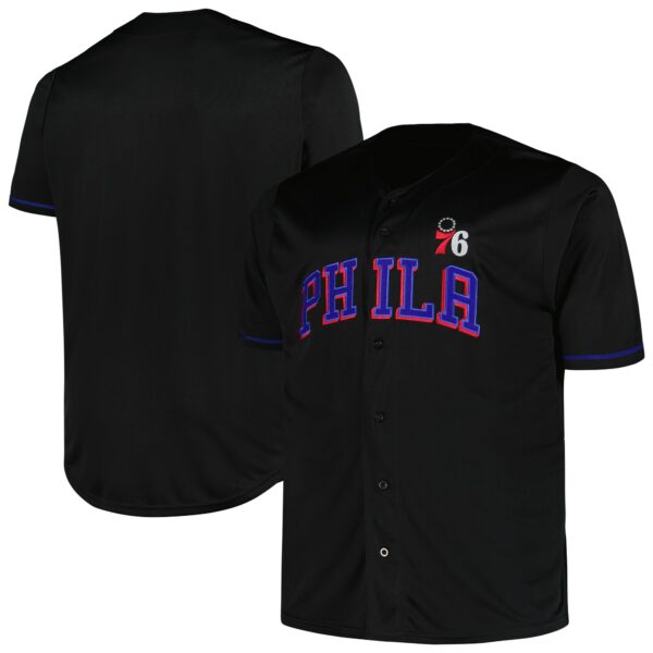 Philadelphia 76ers Profile Big & Tall Pop Jersey - Black - Image 2