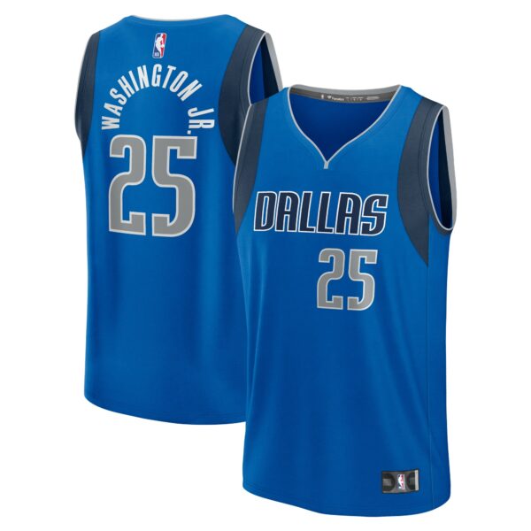 PJ Washington Jr. Dallas Mavericks Fanatics Youth Fast Break Player Jersey - Icon Edition - Blue - Image 2