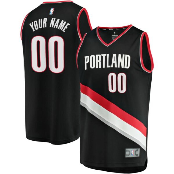 Portland Trail Blazers Fanatics Fast Break Custom Replica Jersey Black - Icon Edition - Image 2