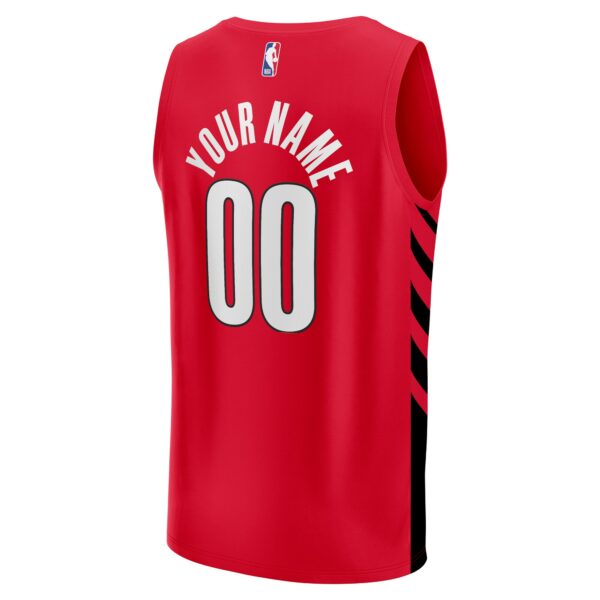 Portland Trail Blazers Fanatics  Fast Break Custom Replica Jersey - Red - Statement Edition - Image 4