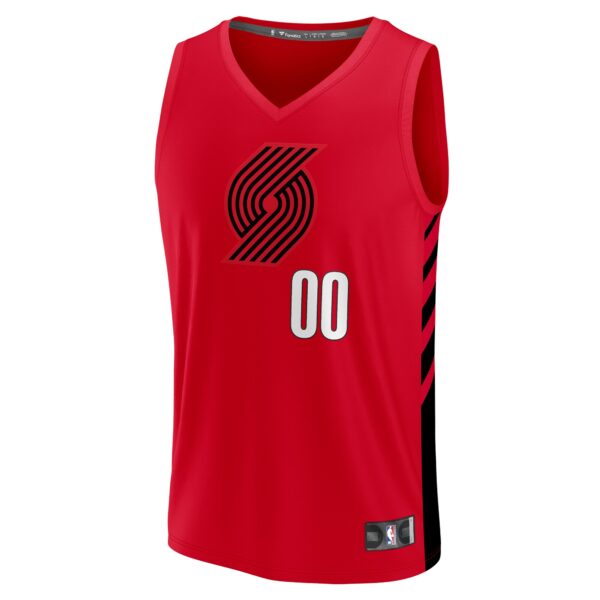 Portland Trail Blazers Fanatics  Fast Break Custom Replica Jersey - Red - Statement Edition - Image 3