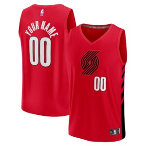 Portland Trail Blazers Fanatics  Fast Break Custom Replica Jersey - Red - Statement Edition