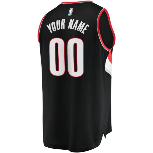 Portland Trail Blazers Fanatics Youth Fast Break Custom Replica Jersey Black - Icon Edition - Image 4