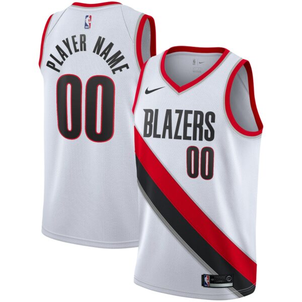 Portland Trail Blazers Nike 2020/21 Swingman Custom Jersey - Association Edition - White - Image 2