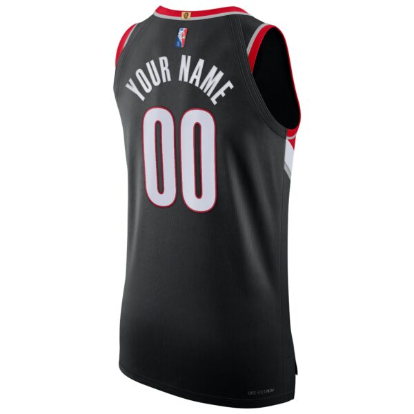 Portland Trail Blazers Nike 2021/22 Diamond Authentic Custom Jersey - Icon Edition - Black - Image 4
