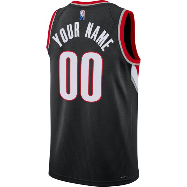 Portland Trail Blazers Nike 2021/22 Diamond Swingman Custom Jersey - Icon Edition - Black - Image 4