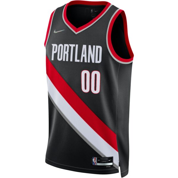 Portland Trail Blazers Nike 2021/22 Diamond Swingman Custom Jersey - Icon Edition - Black - Image 3