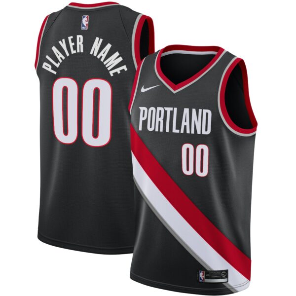 Portland Trail Blazers Nike Swingman Custom Jersey Black - Icon Edition - Image 2