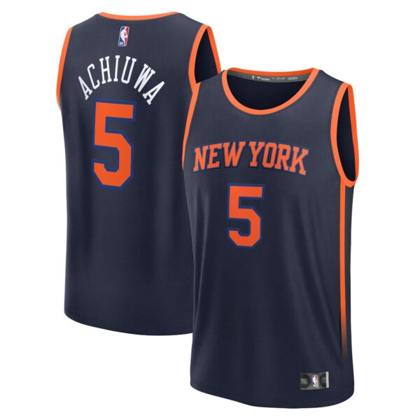 Precious Achiuwa New York Knicks Fanatics Fast Break Player Jersey - Statement Edition - Navy - Image 2