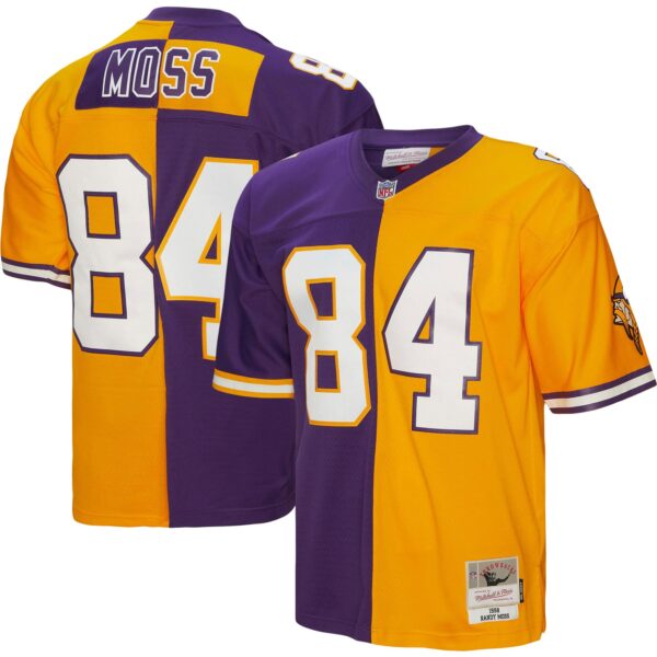 Randy Moss Minnesota Vikings Mitchell & Ness 1998 Split Legacy Replica Jersey - Purple-Gold