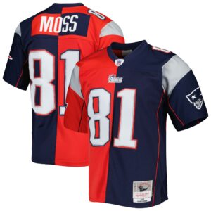 Randy Moss New England Patriots Mitchell & Ness 2007 Split Legacy Replica Jersey - Navy-Red