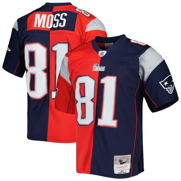 Randy Moss New England Patriots Mitchell & Ness 2007 Split Legacy Replica Jersey - Navy-Red