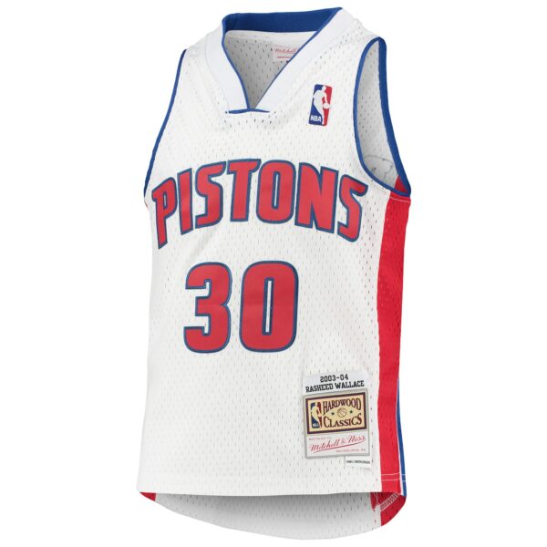 Rasheed Wallace Detroit Pistons Mitchell & Ness Youth 2003/04 Hardwood Classics Swingman Jersey - White - Image 3