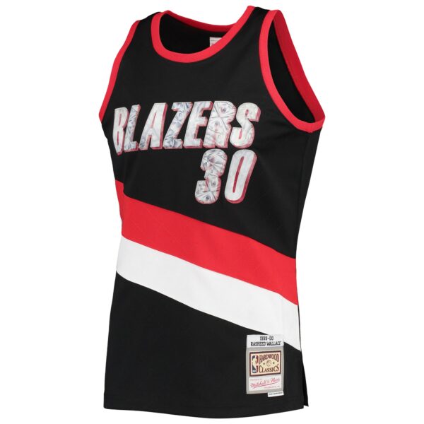 Rasheed Wallace Portland Trail Blazers Mitchell & Ness 1999/00 Hardwood Classics NBA 75th Anniversary Diamond Swingman Jersey - Black - Image 3