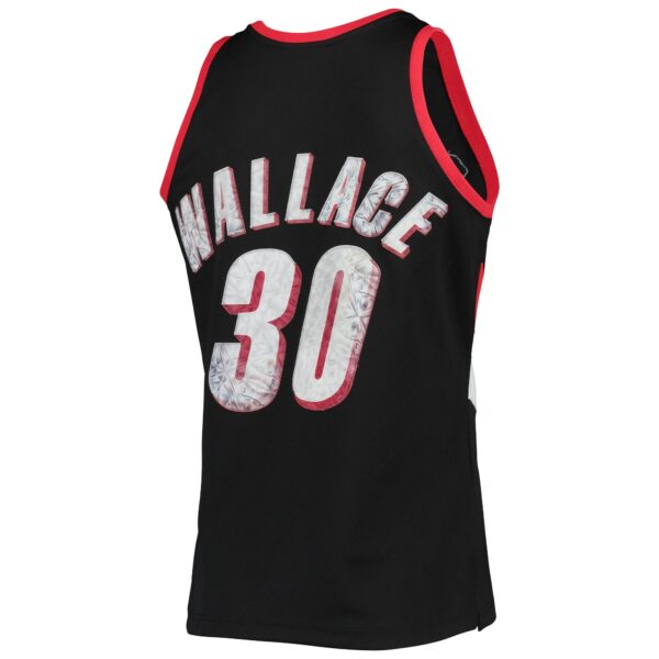 Rasheed Wallace Portland Trail Blazers Mitchell & Ness 1999/00 Hardwood Classics NBA 75th Anniversary Diamond Swingman Jersey - Black - Image 4