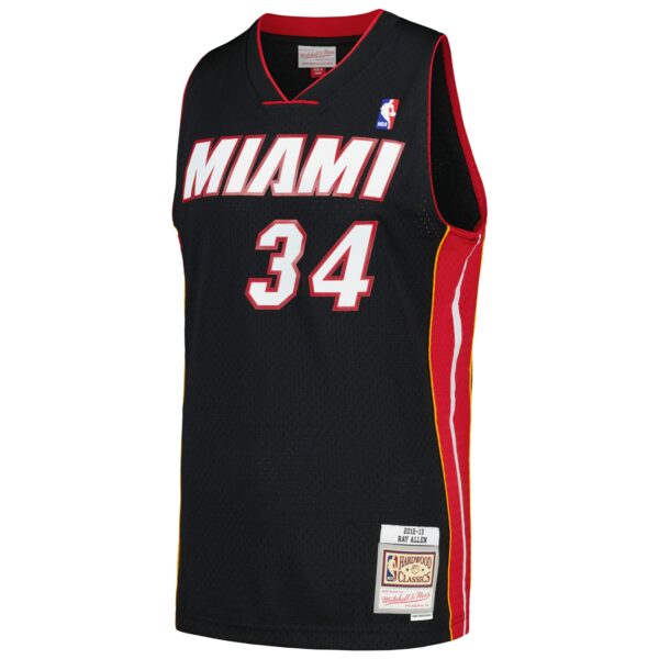 Ray Allen Miami Heat Mitchell & Ness  2012/13 Hardwood Classics Swingman Jersey - Black - Image 3
