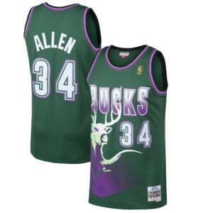 Ray Allen Milwaukee Bucks Mitchell & Ness 1996/97 Hardwood Classics Swingman Jersey - Kelly Green