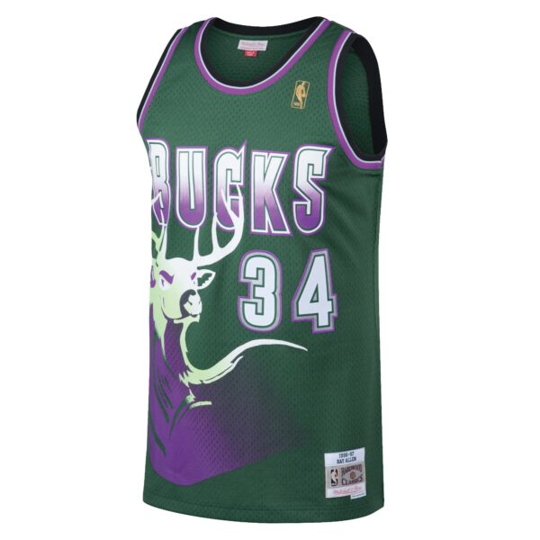 Ray Allen Milwaukee Bucks Mitchell & Ness 1996/97 Hardwood Classics Swingman Jersey - Kelly Green - Image 3