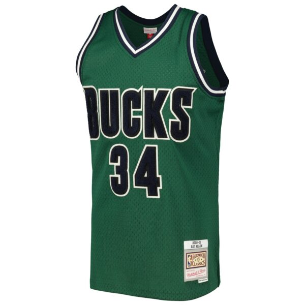 Ray Allen Milwaukee Bucks Mitchell & Ness 2000/01 Hardwood Classics Off-Court Swingman Jersey - Hunter Green - Image 3