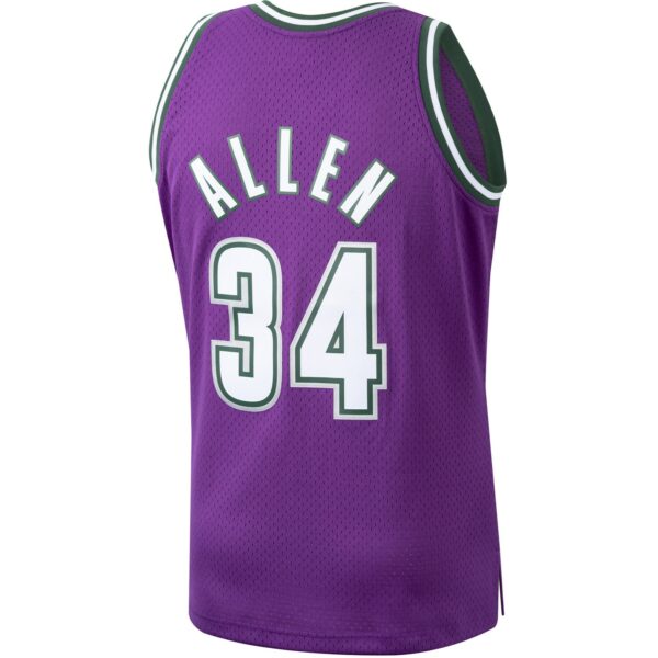 Ray Allen Milwaukee Bucks Mitchell & Ness 2000/01 Hardwood Classics Swingman Jersey - Purple - Image 4