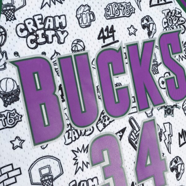Ray Allen Milwaukee Bucks Mitchell & Ness 2000/01 Swingman Jersey - White - Image 5