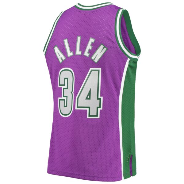 Ray Allen Milwaukee Bucks Mitchell & Ness 2001/02 Hardwood Classics Swingman Jersey - Purple - Image 4