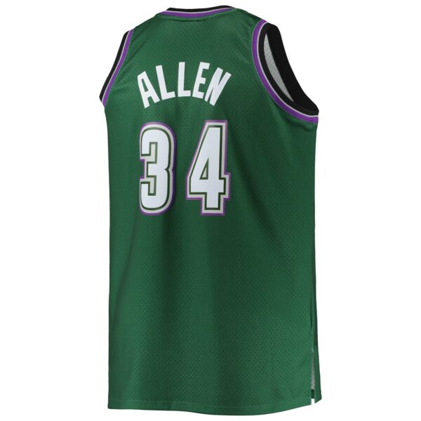 Ray Allen Milwaukee Bucks Mitchell & Ness Big & Tall 1996/97 Hardwood Classics Swingman Jersey - Hunter Green - Image 4