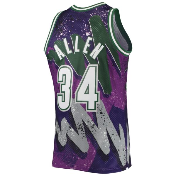 Ray Allen Milwaukee Bucks Mitchell & Ness Hardwood Classics 2000/01 Hyper Hoops Swingman Jersey - Purple - Image 4