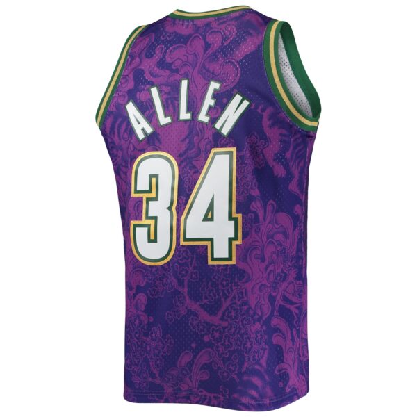 Ray Allen Milwaukee Bucks Mitchell & Ness Hardwood Classics 2000/01 Lunar New Year Swingman Jersey - Purple - Image 4