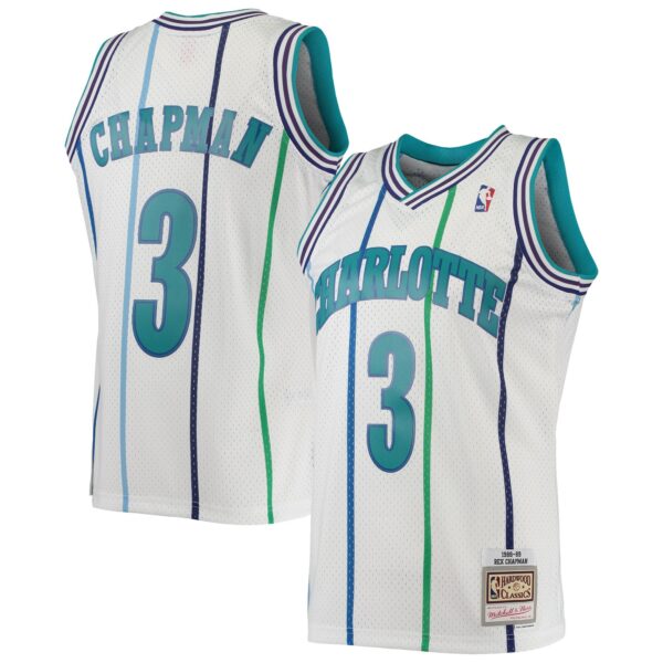 Rex Chapman Charlotte Hornets Mitchell & Ness 1988/89 Hardwood Classics Swingman Jersey - White - Image 2