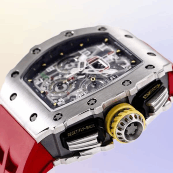 Richard Mille RM 011 Carbon Case Red Strap Titan Watch - Image 3