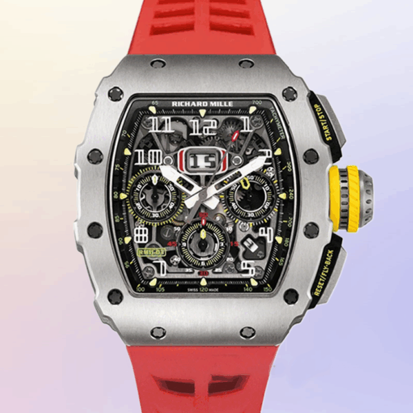 Richard Mille RM 011 Carbon Case Red Strap Titan Watch - Image 2