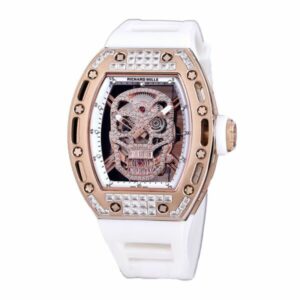 Richard Mille RM 052-013 Diamonds Skull Dial Rose Gold Men Watch