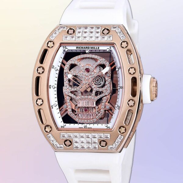 Richard Mille RM 052-013 Diamonds Skull Dial Rose Gold Men Watch - Image 3