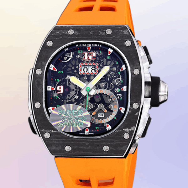 Richard Mille RM 62-01 Automatic Men Watch Black Rubber Band Carbon Fiber - Image 2